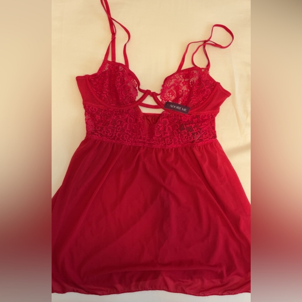 Adore Me Red Babydoll Lingerie